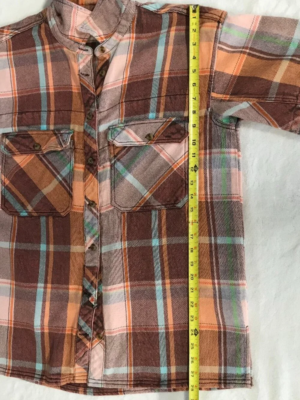 Free People We The Free Vintage Crush Plaid Shirt Brown Combo M NWOT Cotton - Picture 7 of 11